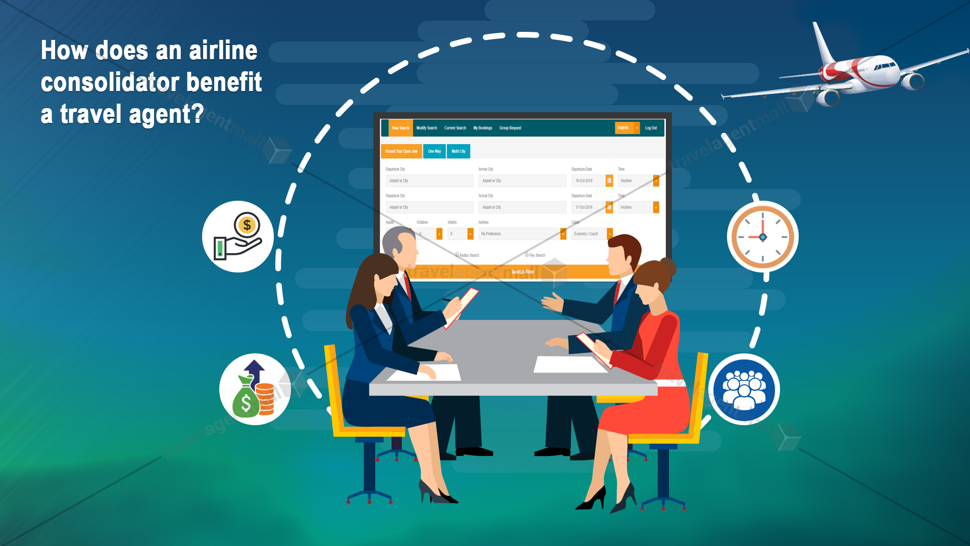 How does an airline consolidator benefit a travel agent?